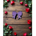 Purple bow straw topper