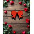 Red bow straw topper