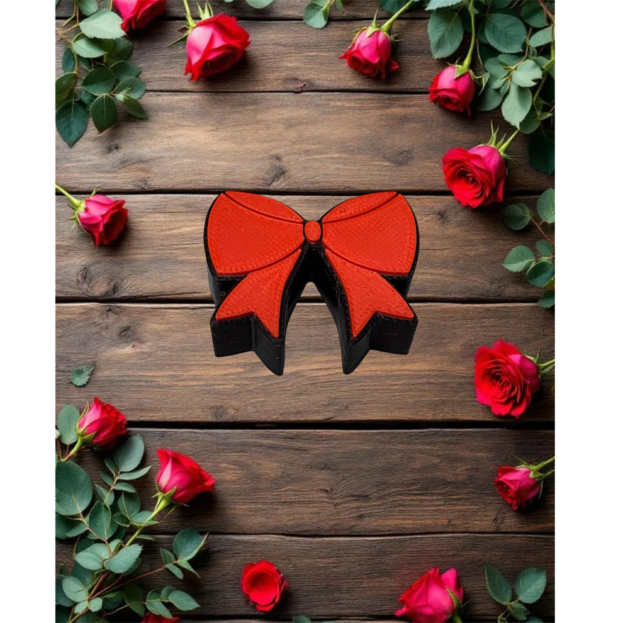 Red bow straw topper