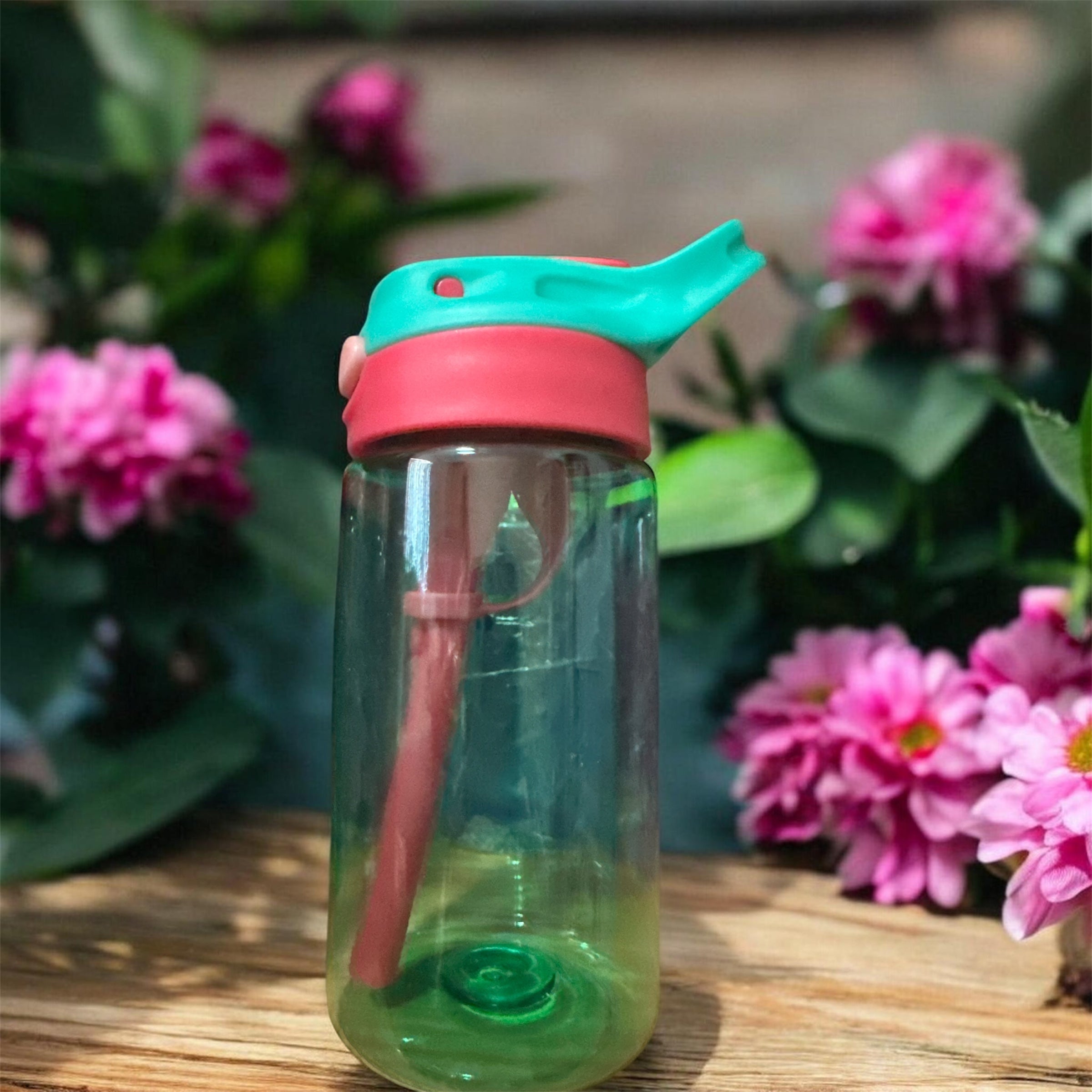 480ml kids bottle- green and pink